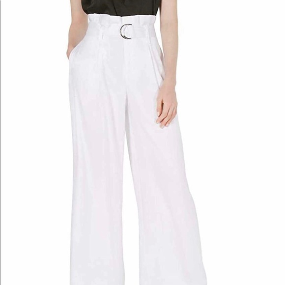 New with Tag White Satin wide legs pants - Picture 3 of 4